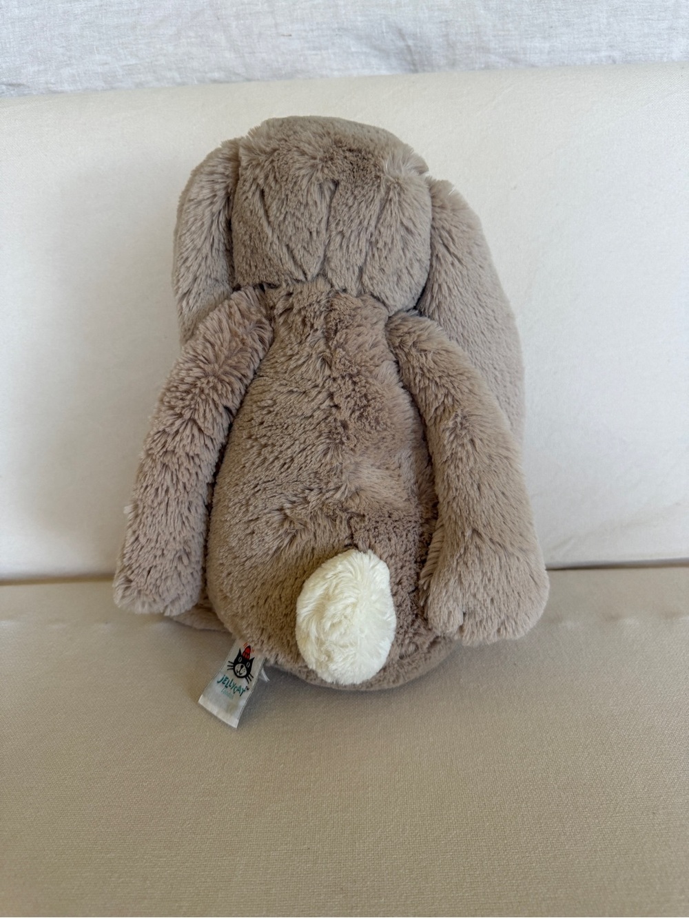 Jellycat Bashful Beige Bunny Plush large embroidered ear - Picture 8 of 12